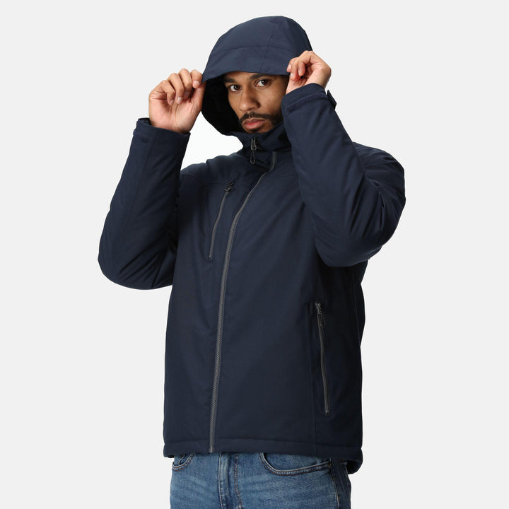 Regatta Professional Navigate Waterproof Insulated Jacket Navy/Seal Grey Model 6#colour_navy-seal-grey