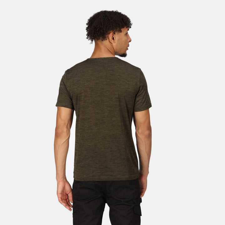 Regatta Professional Original Workwear Wicking T-Shirt Dark Khaki/Marl Model 2#colour_dark-khaki-marl