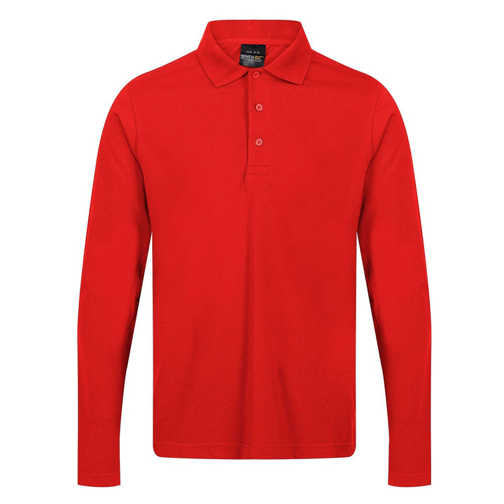 Regatta Professional Pro 65/35 Long Sleeve Polo Shirt Classic Red 1#colour_classic-red