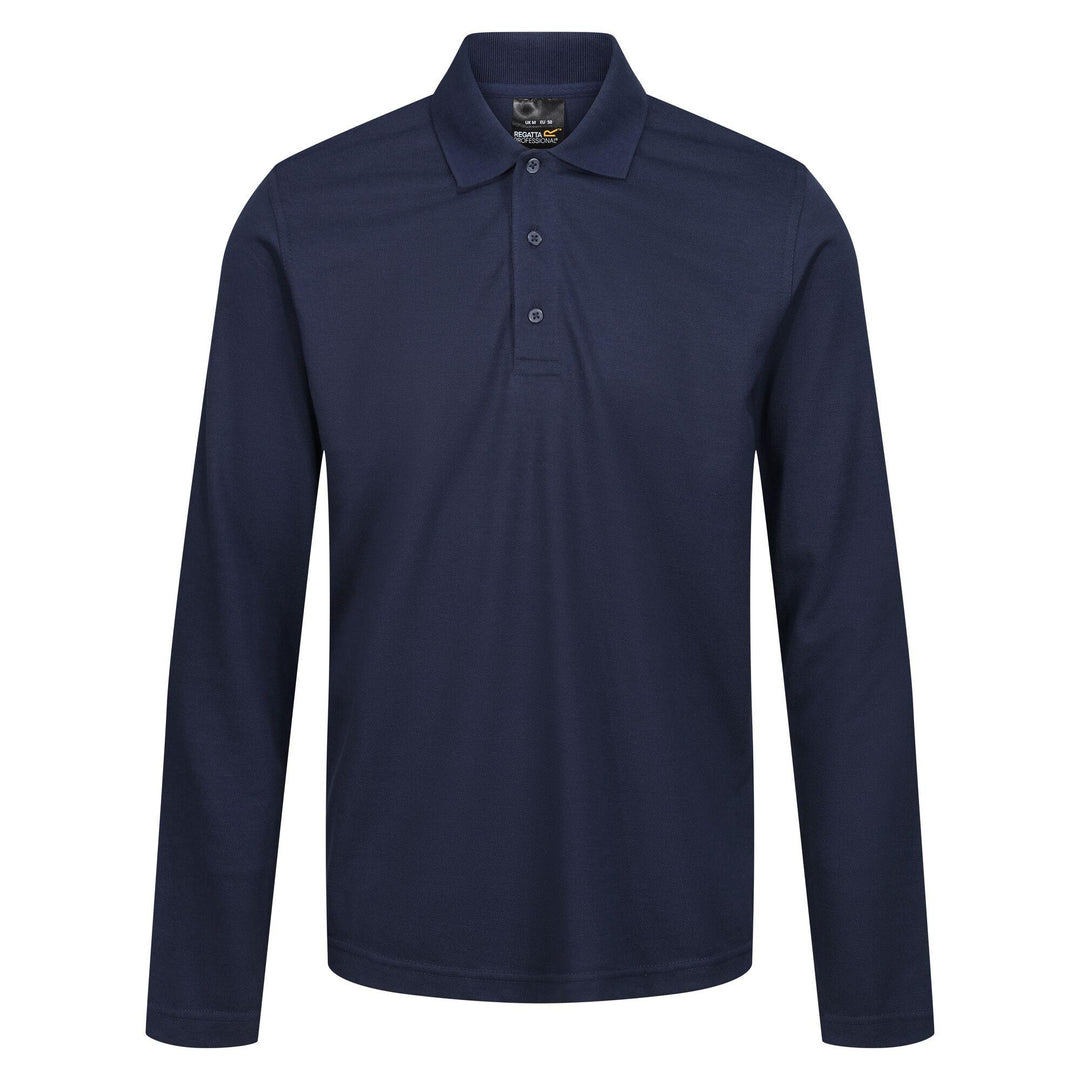 Regatta Professional Pro 65/35 Long Sleeve Polo Shirt Navy 1#colour_navy