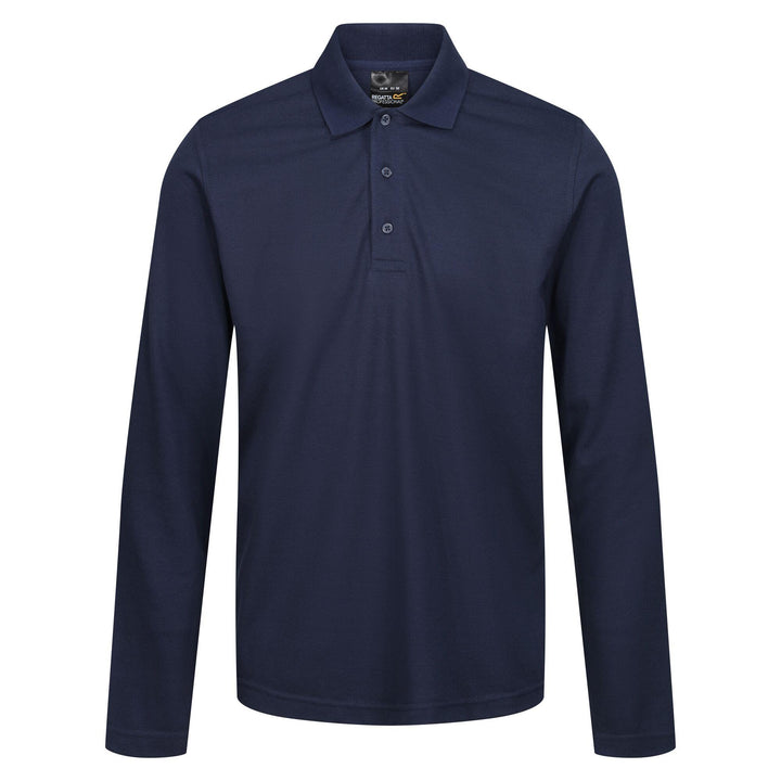 Regatta Professional Pro 65/35 Long Sleeve Polo Shirt Navy 1#colour_navy