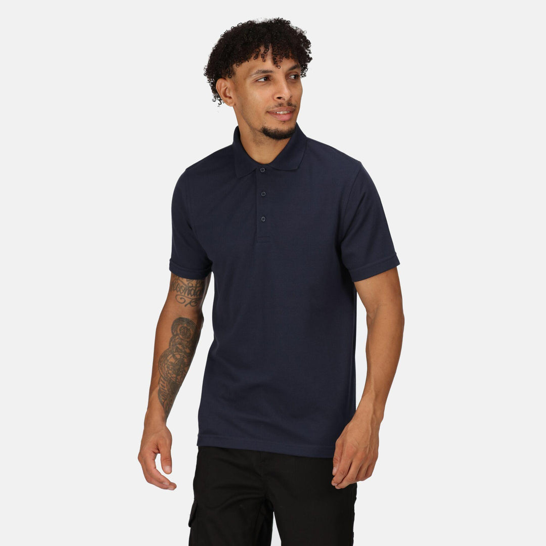 Regatta Professional Pro 65/35 Short Sleeve Polo Shirt Navy Model 1#colour_navy