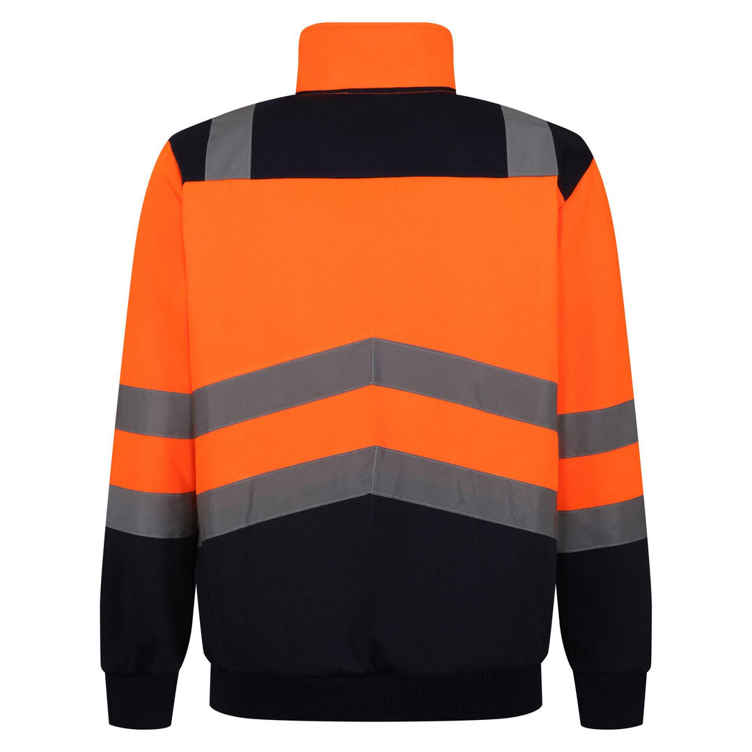 Regatta Professional Pro Hi Vis 1/4 Zip Sweatshirt Orange/Navy 2#colour_orange-navy