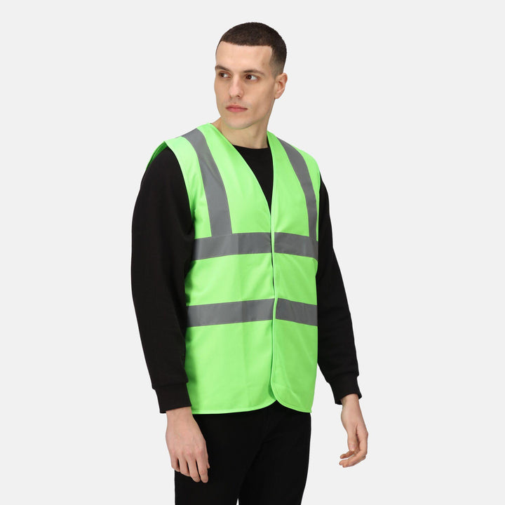 Regatta Professional Pro Identity Reflective Vest Lime Green Model 1#colour_lime-green