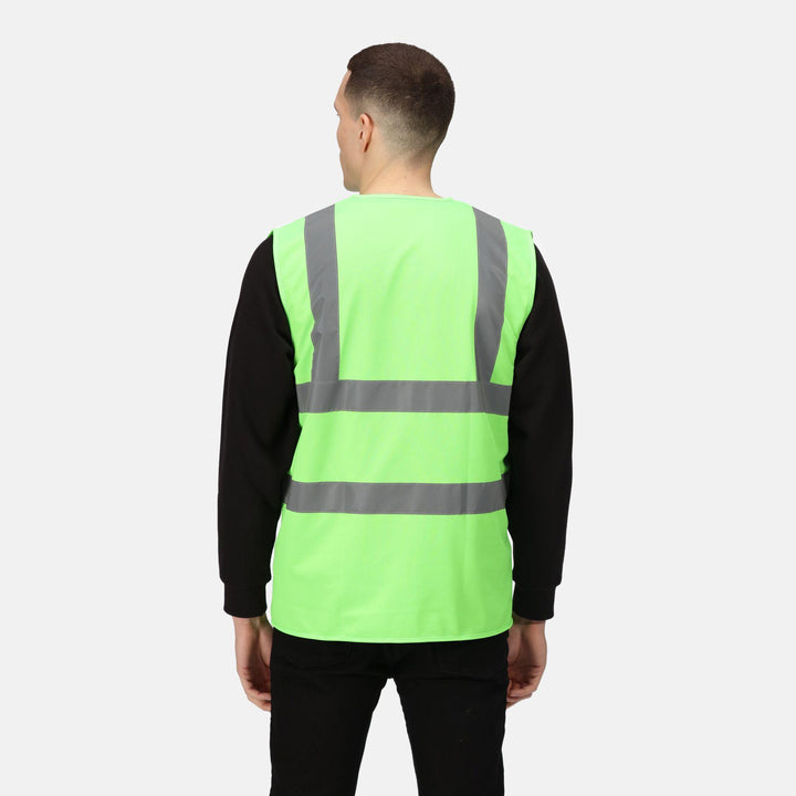 Regatta Professional Pro Identity Reflective Vest Lime Green Model 2#colour_lime-green