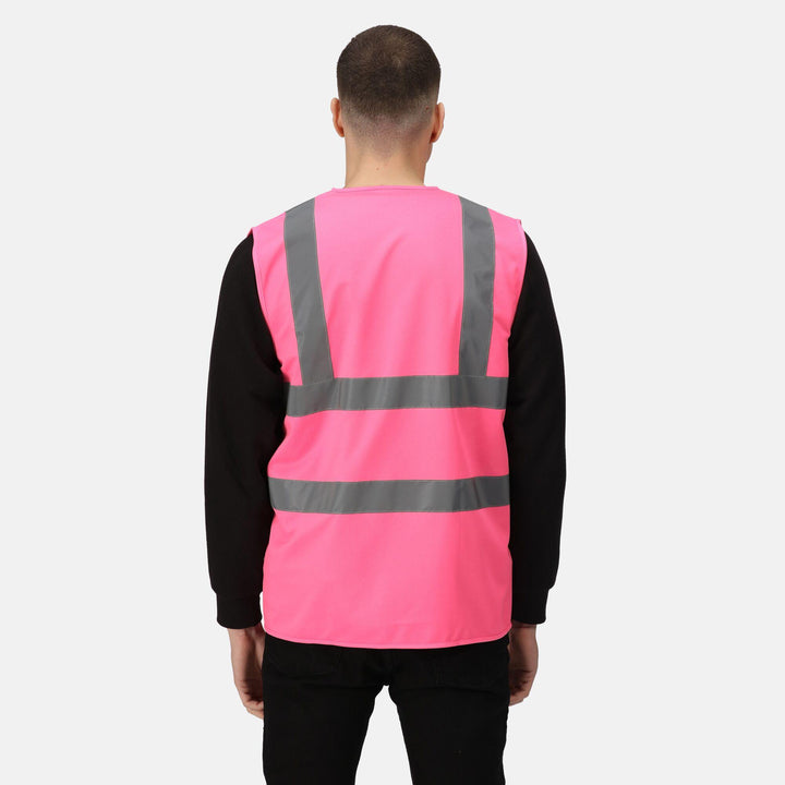 Regatta Professional Pro Identity Reflective Vest Pink Model 2#colour_pink