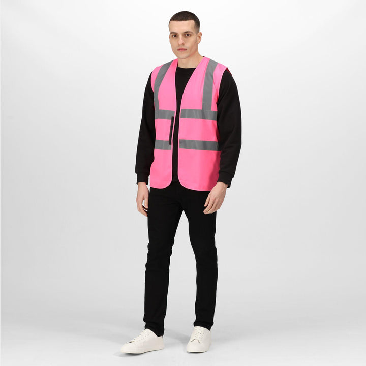 Regatta Professional Pro Identity Reflective Vest Pink Model 3#colour_pink