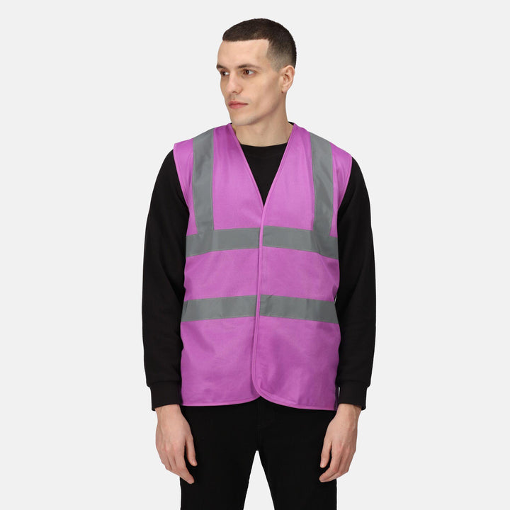 Regatta Professional Pro Identity Reflective Vest Purple Model 1#colour_purple