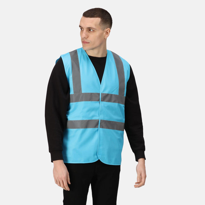 Regatta Professional Pro Identity Reflective Vest Sky Blue Model 1#colour_sky-blue