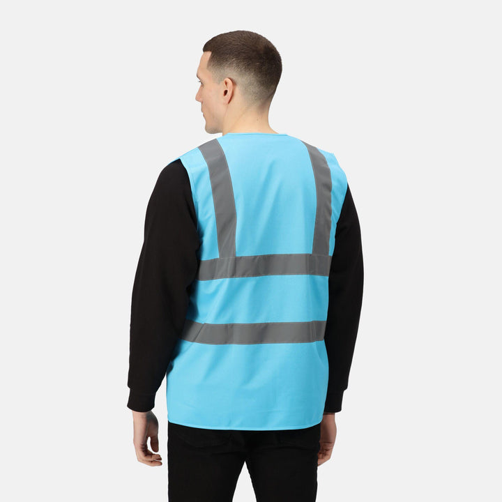 Regatta Professional Pro Identity Reflective Vest Sky Blue Model 2#colour_sky-blue