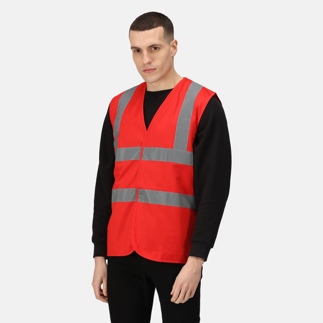 Regatta Professional Pro Identity Reflective Vest True Red Model 1#colour_true-red