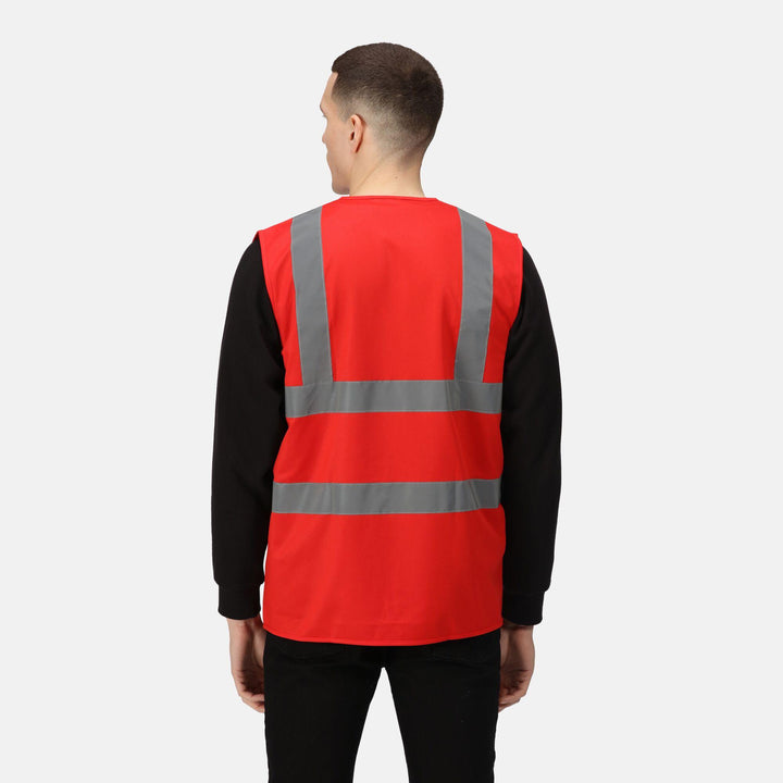 Regatta Professional Pro Identity Reflective Vest True Red Model 2#colour_true-red