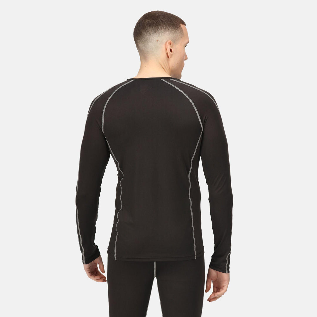 Regatta Professional Pro Moisture-Wicking Long Sleeve Base Layer T-shirt Top Classic Blk Model 2#colour_classic-blk