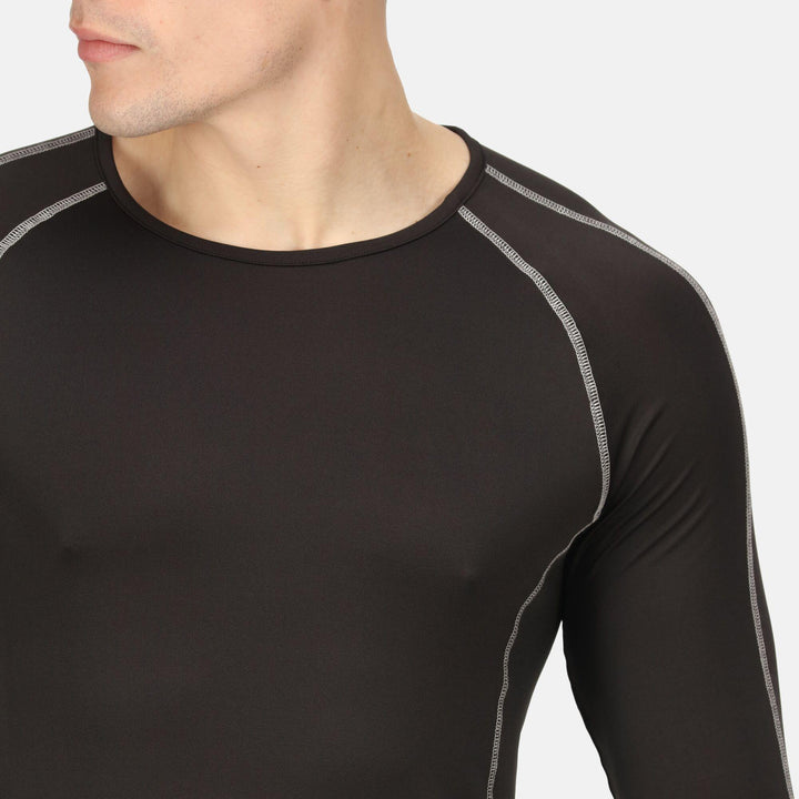 Regatta Professional Pro Moisture-Wicking Long Sleeve Base Layer T-shirt Top Classic Blk Model 4#colour_classic-blk