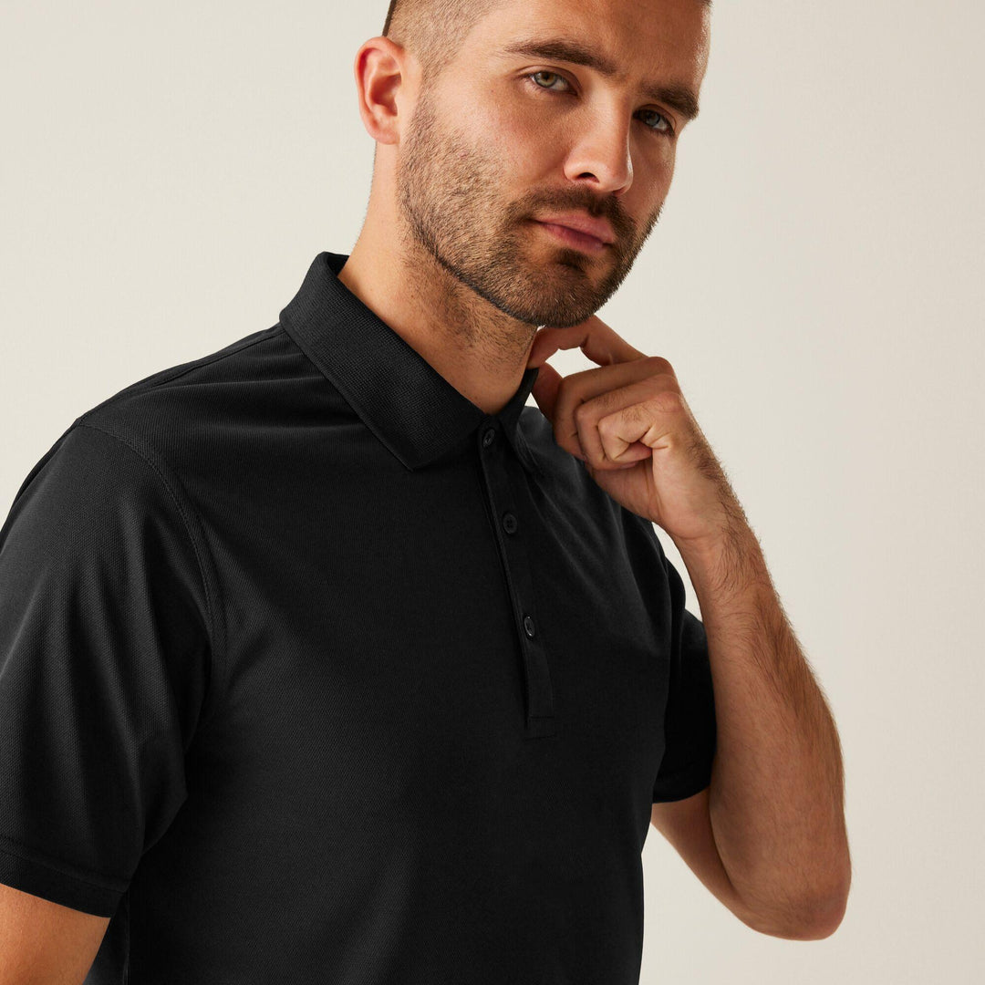 Regatta Professional Pro Moisture-Wicking Polo Shirt Classic Blk Model 4#colour_classic-blk