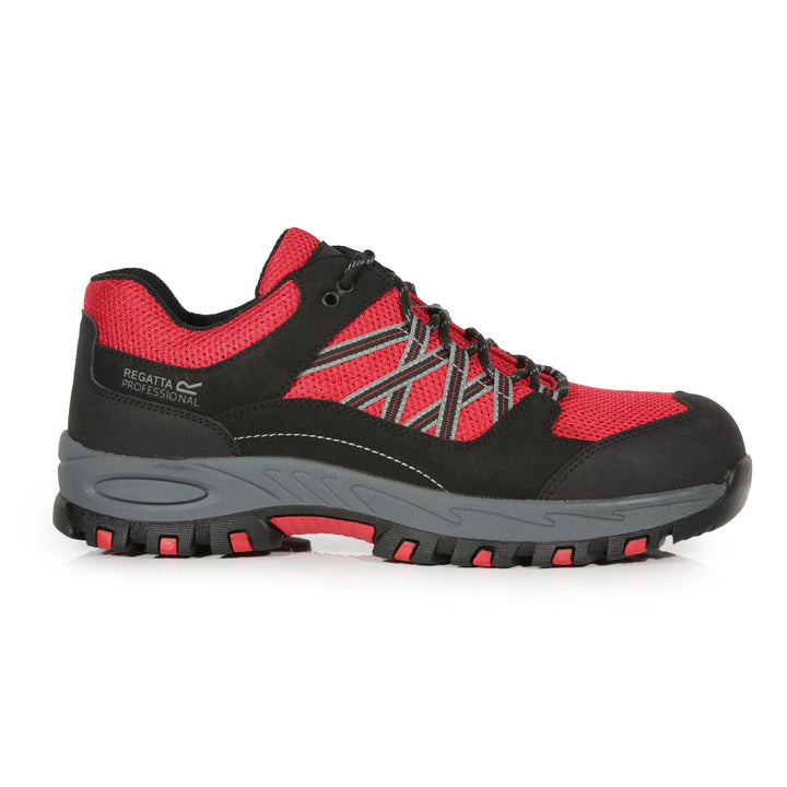 Regatta Professional Sandstone SB Steel Toe Cap Safety Shoes Red/Black 2#colour_red-black