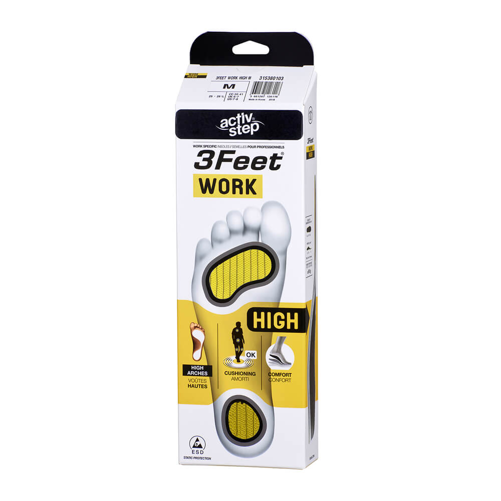 Rock Fall High Arch Actv-Step 3Feet Work Footbed Insoles