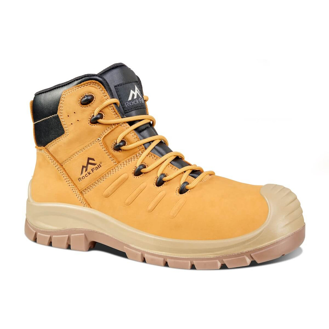 Rock Fall Lagan RF852 Metal-Free Waterproof S7S Leather Safety Boots Honey 1#colour_honey