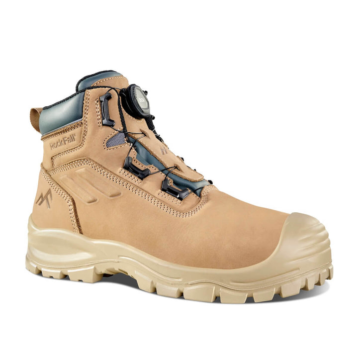 Rock Fall Mason RF121 Waterproof BOA S7S Nubuck Leather Safety Boots Stone 1#colour_stone