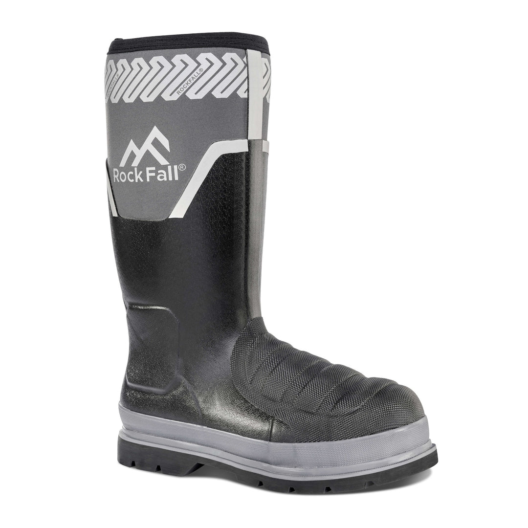 Rock Fall RF523 Vanadium Neoprene Metal Free Metatarsal Protection S5S Composite Toe Cap Safety Wellies Black 1#colour_black