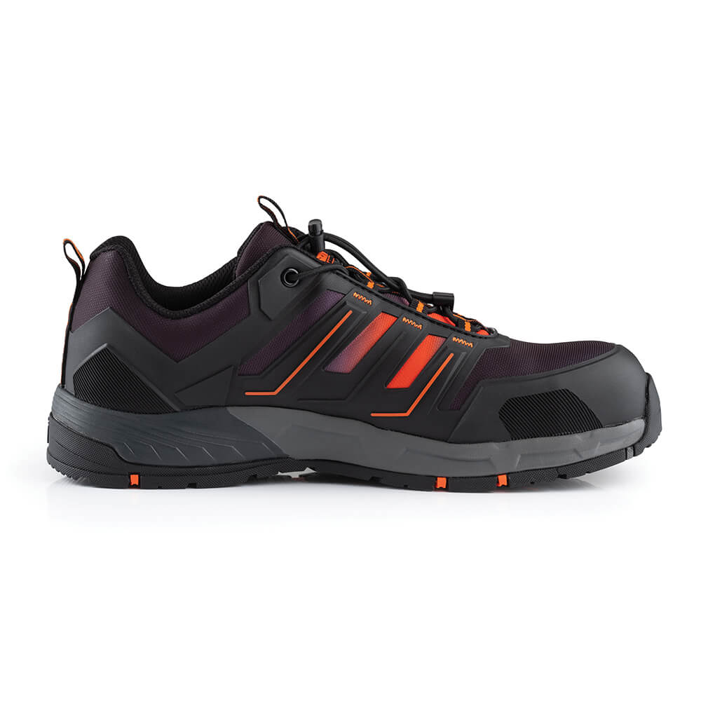 Scruffs Air Lightweight S3 ESD Safety Trainers Black/Orange 1#colour_black-orange