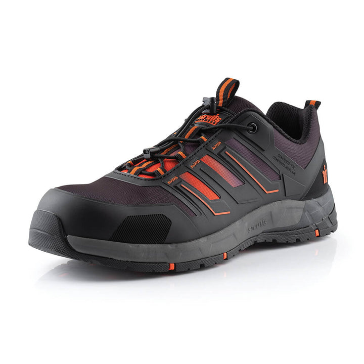 Scruffs Air Lightweight S3 ESD Safety Trainers Black/Orange 4#colour_black-orange