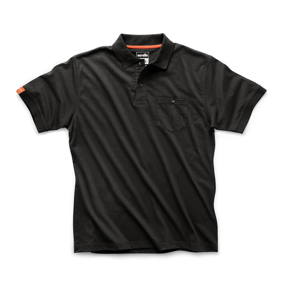 Scruffs Eco Worker Breathable Polo Shirt Black 1#colour_black