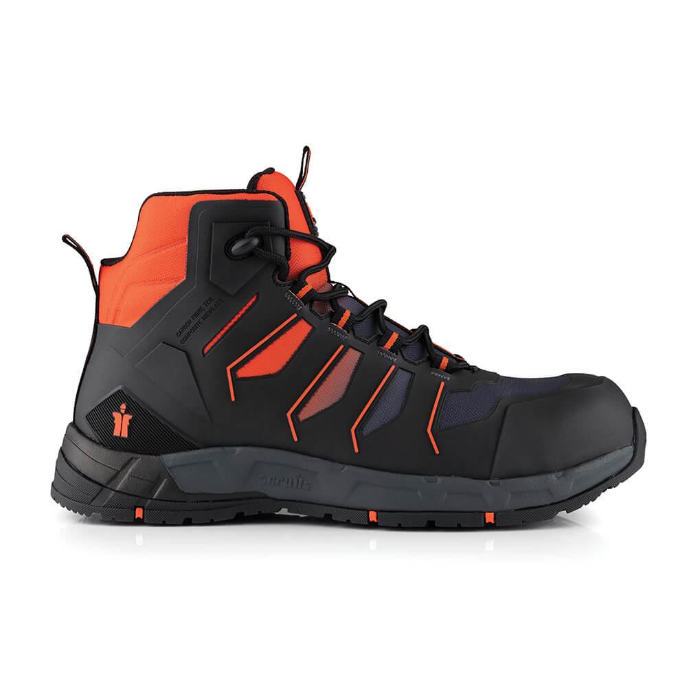 Scruffs Glide Lightweight S3 ESD Safety Boots Black/Orange 1#colour_black-orange