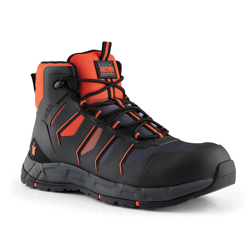 Scruffs Glide Lightweight S3 ESD Safety Boots Black/Orange 3#colour_black-orange