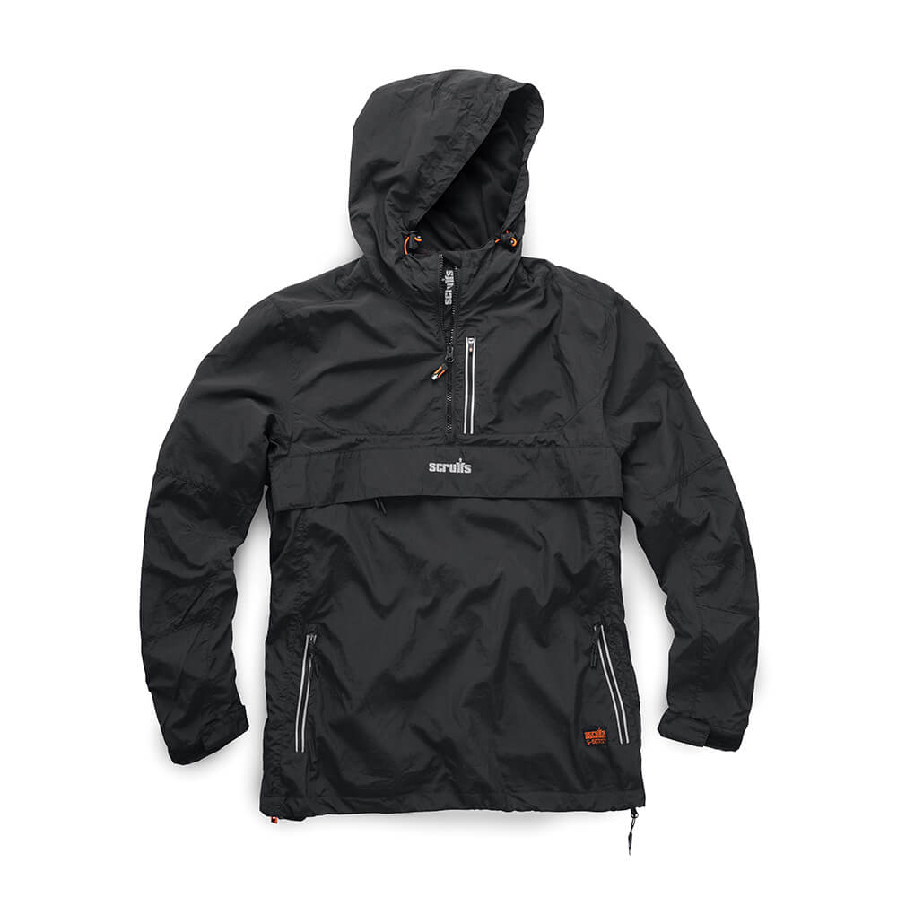 Scruffs Over-Head Lightweight Breathable Water Resistant Jacket Black 1#colour_black