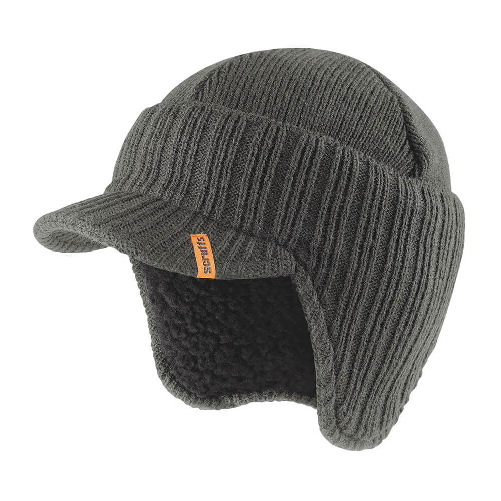 Scruffs Peaked Beanie Graphite 1#colour_graphite