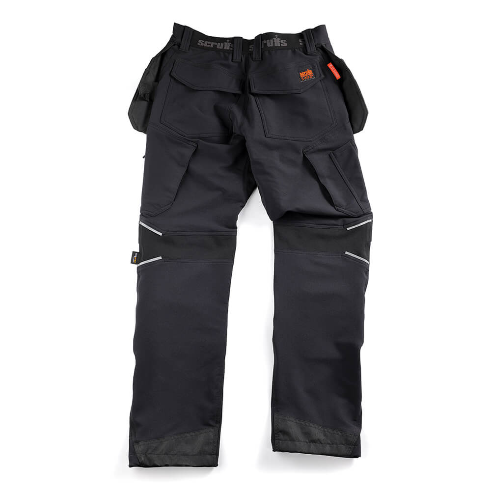 Scruffs Tech 4-Way Stretch Holster and Knee Pocket Trousers with Cordura and Ripstop Black 2#colour_black