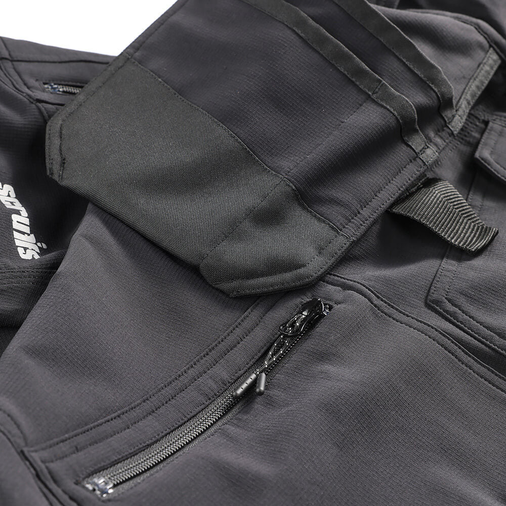 Scruffs Tech 4-Way Stretch Holster and Knee Pocket Trousers with Cordura and Ripstop Black 5#colour_black