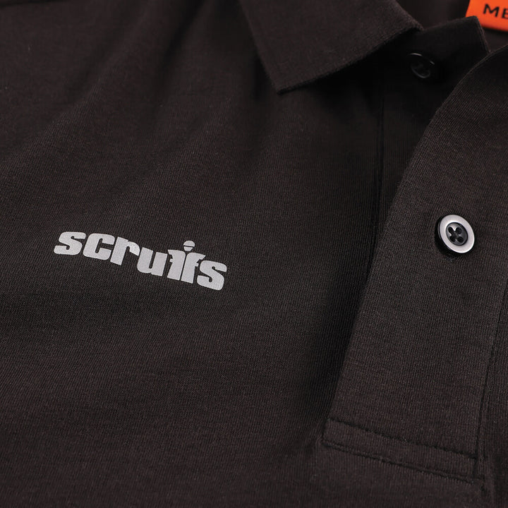 Scruffs Tech Moisture-Wicking Quick-Dry Polo Shirt Black 4#colour_black