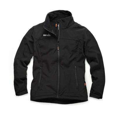 Scruffs Womens Trade Fleece-Lined Water Resistant Softshell Jacket Black 1#colour_black