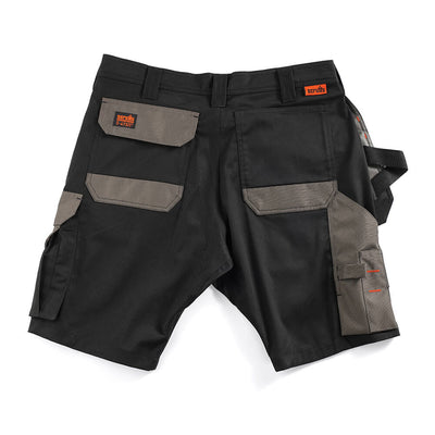 Scruffs Worker Plus Lightweight Durable Holster Pocket Cargo Shorts Black 2#colour_black