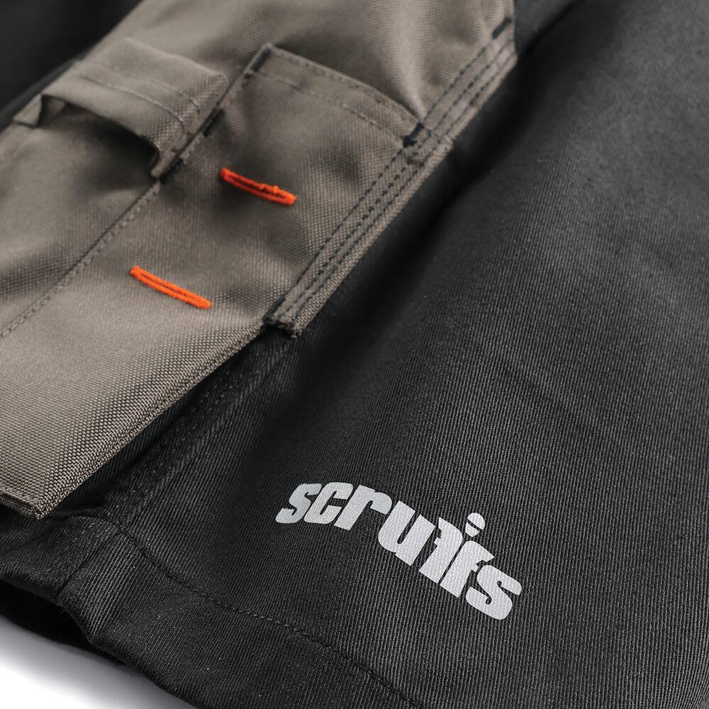 Scruffs Worker Plus Lightweight Durable Holster Pocket Cargo Shorts Black 4#colour_black