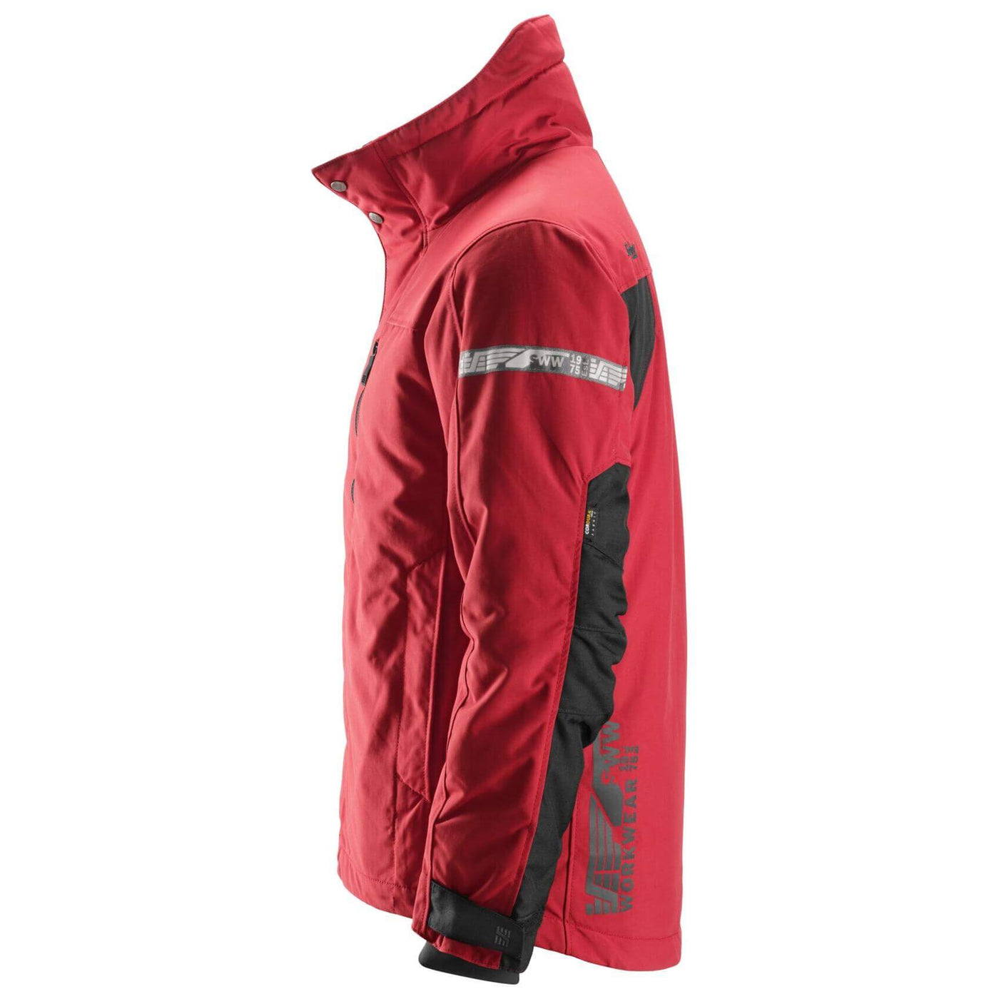Snickers 1100 AllroundWork 37.5 Insulated Jacket Chili Red Black left #colour_chili-red-black