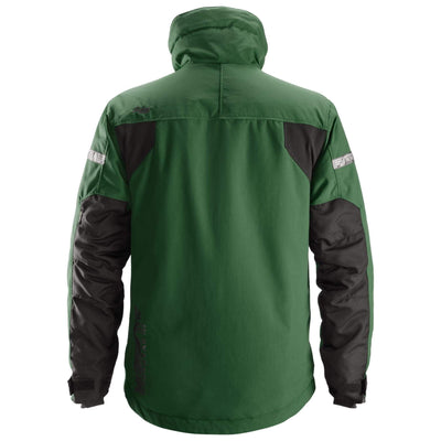 Snickers 1100 AllroundWork 37.5 Insulated Jacket Forest Green Black back #colour_forest-green-black
