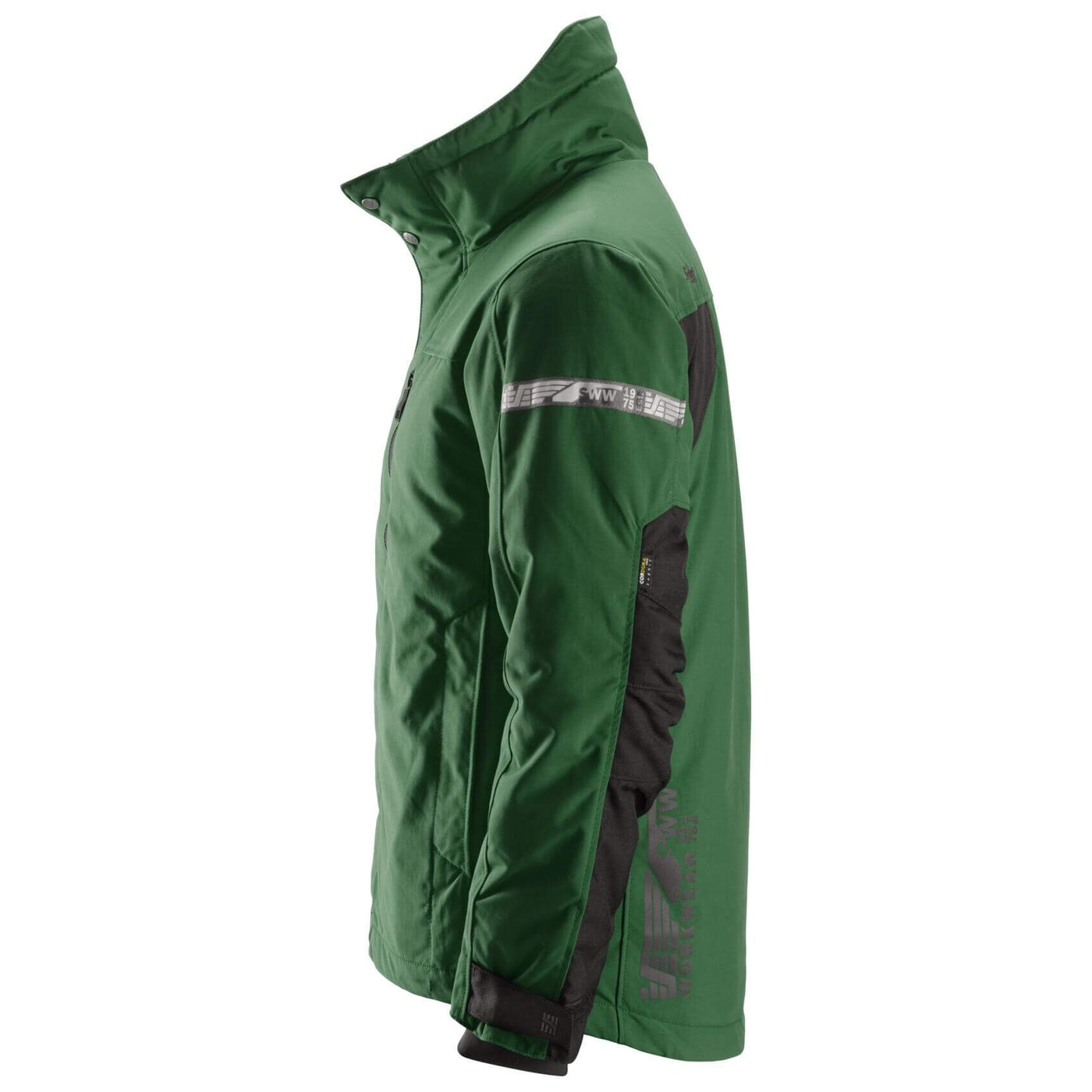 Snickers 1100 AllroundWork 37.5 Insulated Jacket Forest Green Black left #colour_forest-green-black