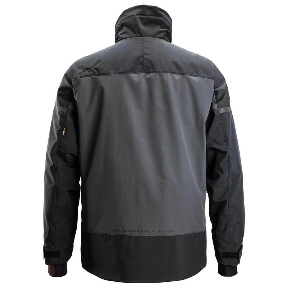 Snickers 1106 AllroundWork Insulated Jacket Steel Grey Dark Steel Grey back #colour_steel-grey-dark-steel-grey