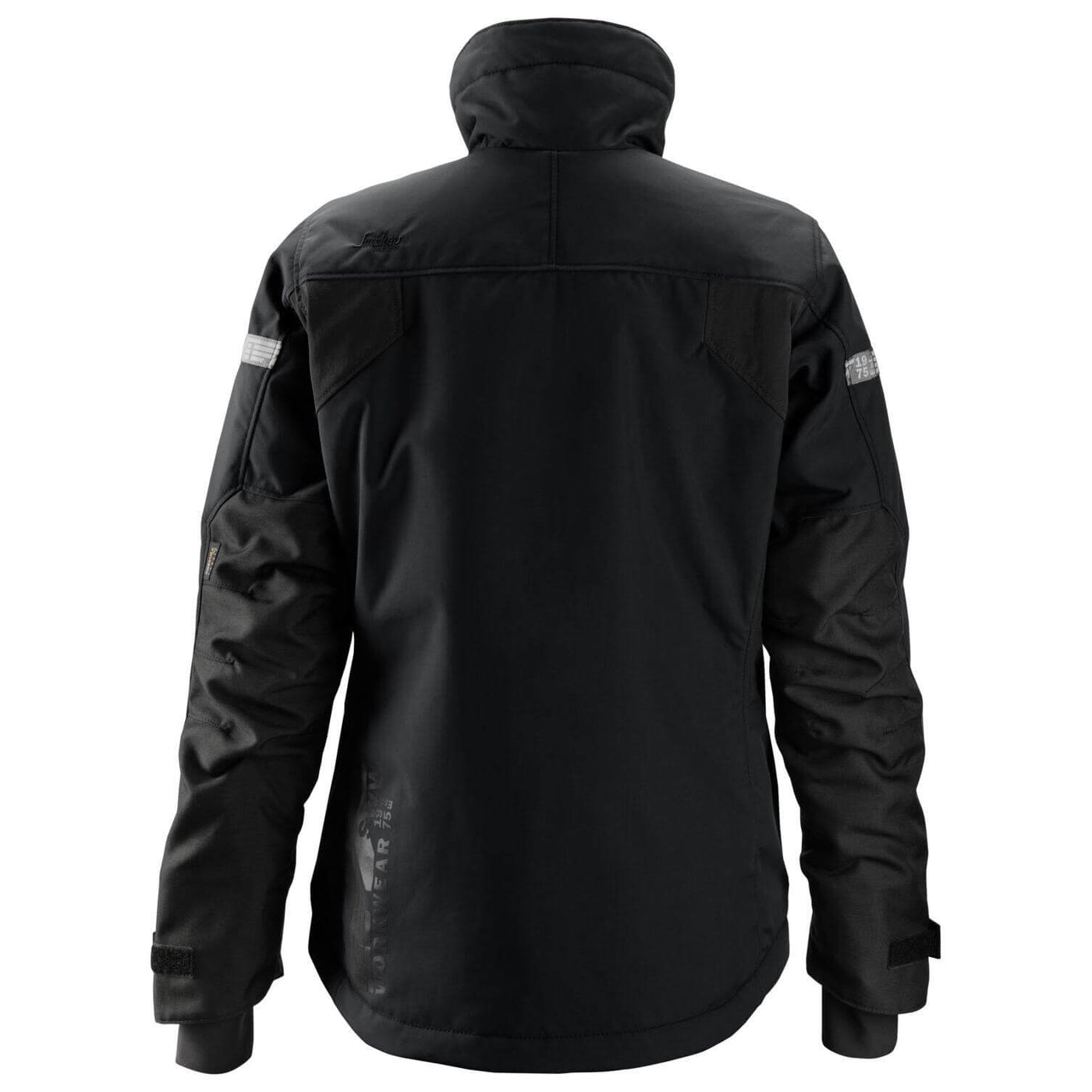 Snickers 1107 AllroundWork Womens 37.5 Insulated Jacket Black Black back #colour_black-black