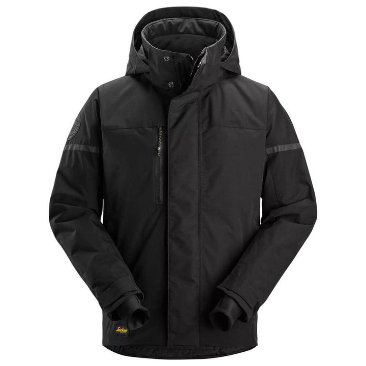 Snickers 1112 AllroundWork Waterproof Insulated Jacket Black Black Main #colour_black-black