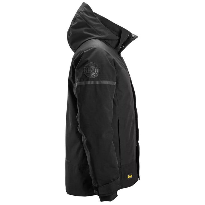 Snickers 1112 AllroundWork Waterproof Insulated Jacket Black Black right #colour_black-black