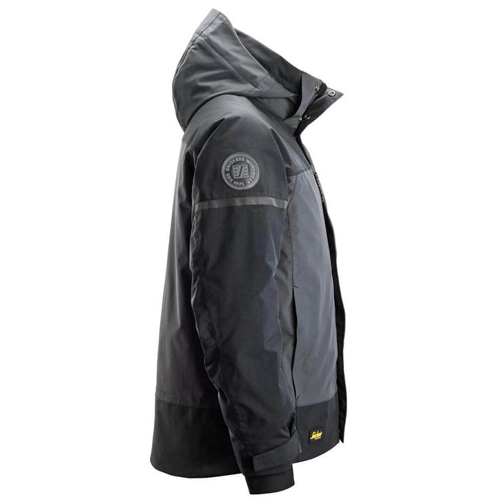 Snickers 1112 AllroundWork Waterproof Insulated Jacket Steel Grey Dark Steel Grey right #colour_steel-grey-dark-steel-grey