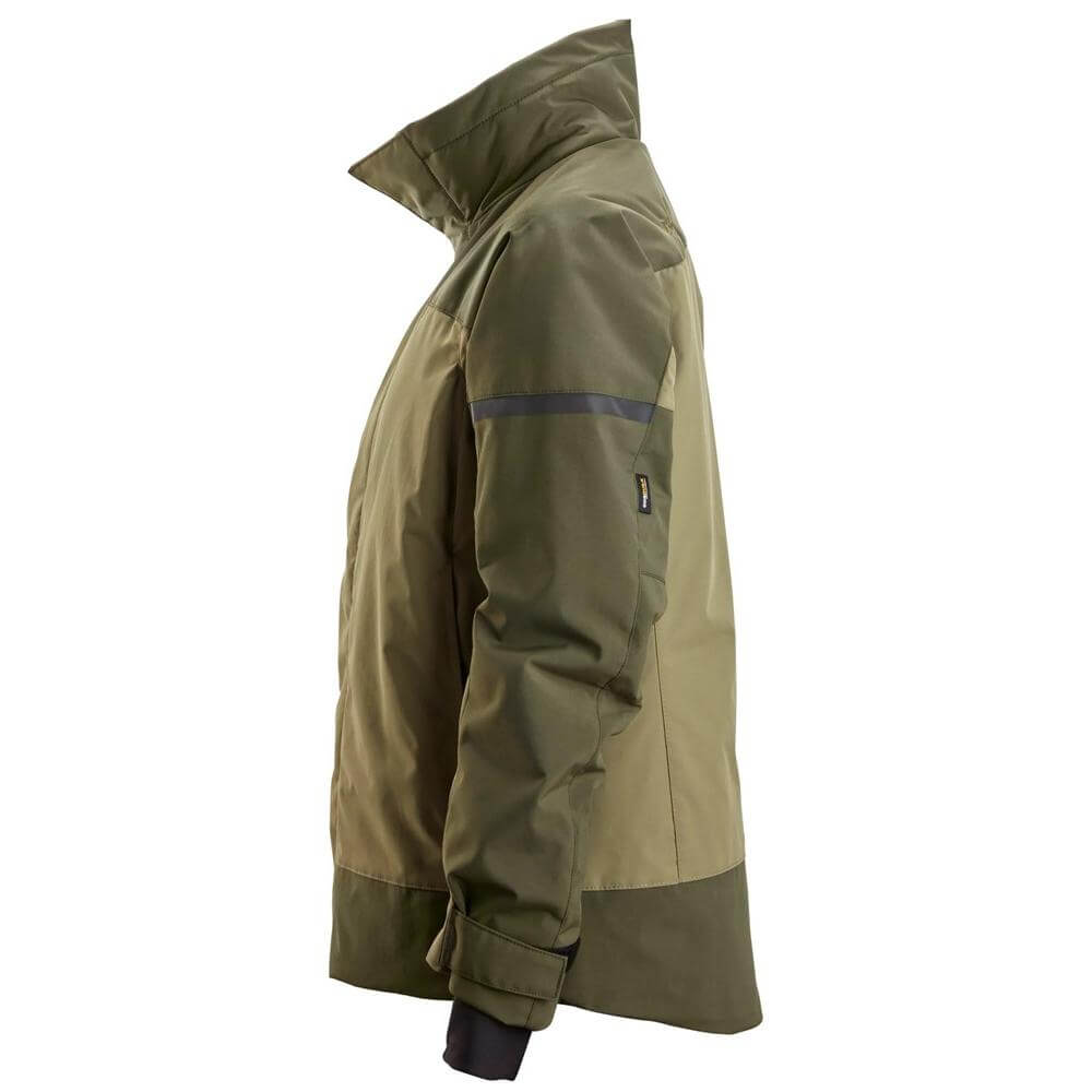 Snickers 1117 AllroundWork Womens Insulated Jacket Khaki Green Dark Khaki Green left #colour_khaki-green-dark-khaki-green