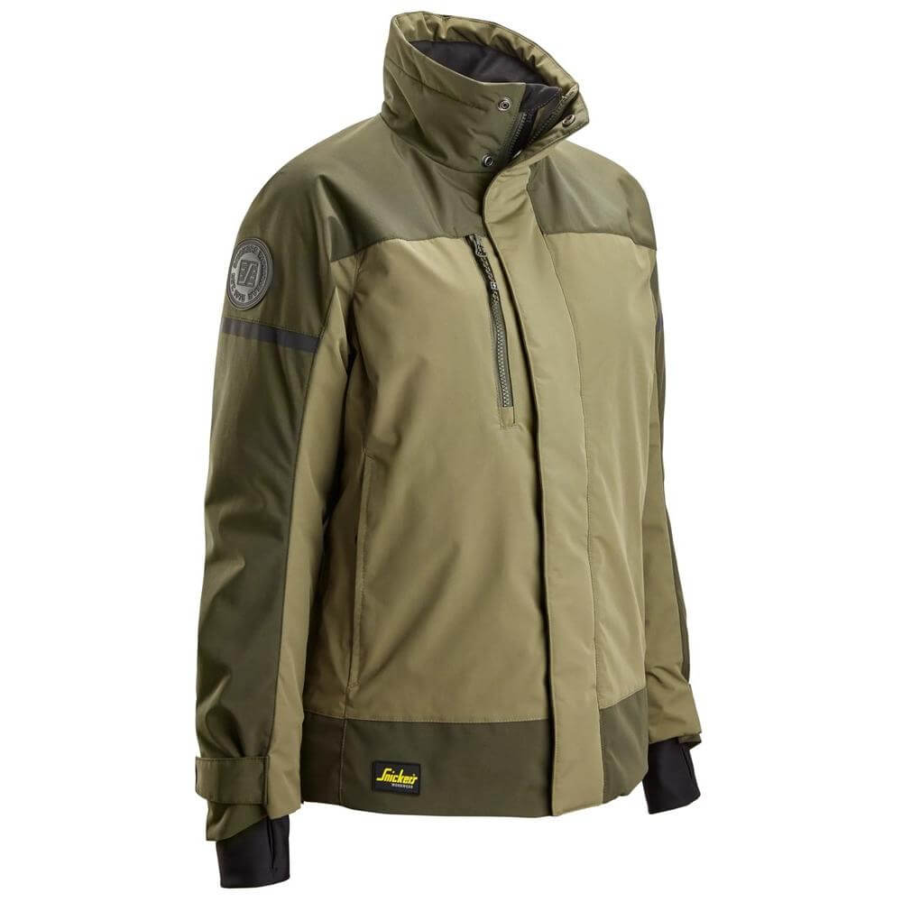Snickers 1117 AllroundWork Womens Insulated Jacket Khaki Green Dark Khaki Green vinkel #colour_khaki-green-dark-khaki-green