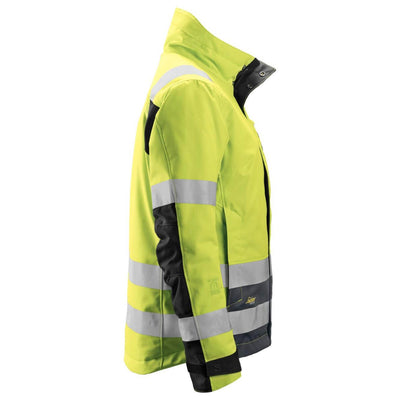 Snickers 1137 Womens Hi Vis 37.5 Insulated Jacket Class 2 3 Hi Vis Yellow Navy Blue right #colour_hi-vis-yellow-navy-blue