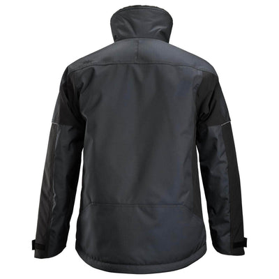 Snickers 1148 AllroundWork Winter Jacket Steel Grey Black back #colour_steel-grey-black