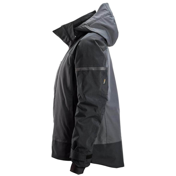 Snickers 1177 AllroundWork Womens Waterproof Insulated Jacket Steel Grey Dark Steel Grey left #colour_steel-grey-dark-steel-grey